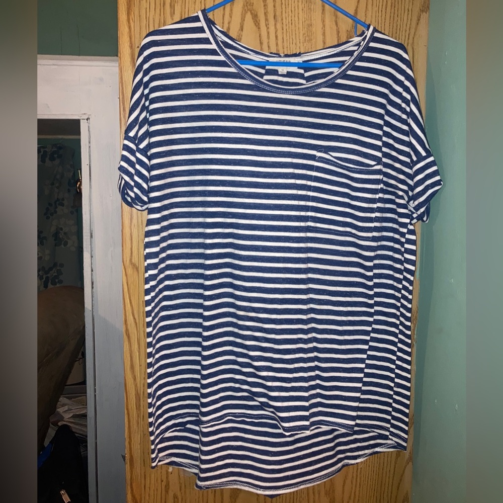 Cute blue and white striped blouse
